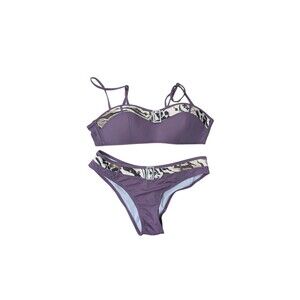 Beach Joy,  Bikini Top And Bottom, Size Medium Purple, NWOT, Swimsuit